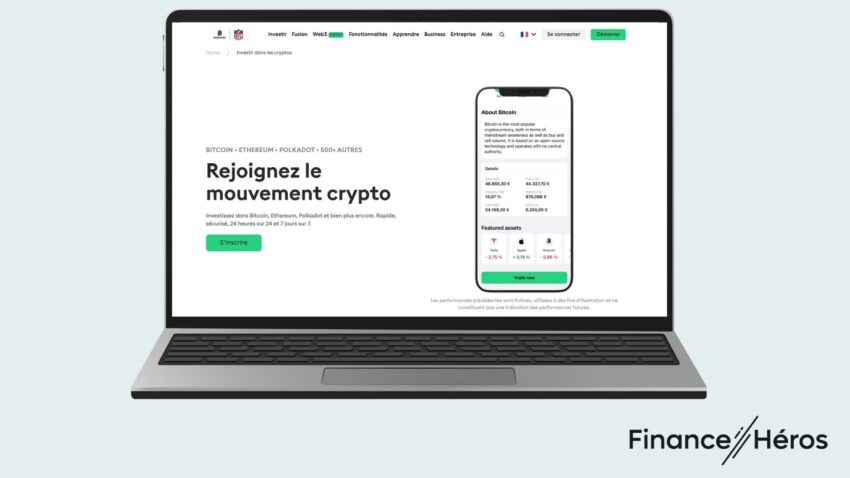 Page d'accueil crypto de la plateforme Bitpanda, une des meilleures pour les débutants