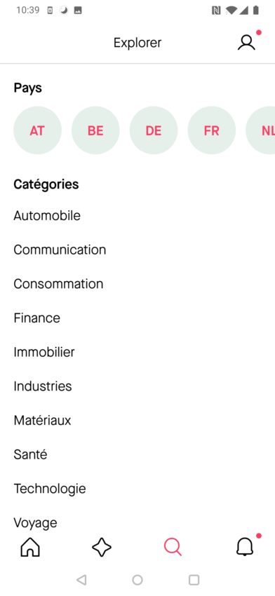 La section actions de BUX