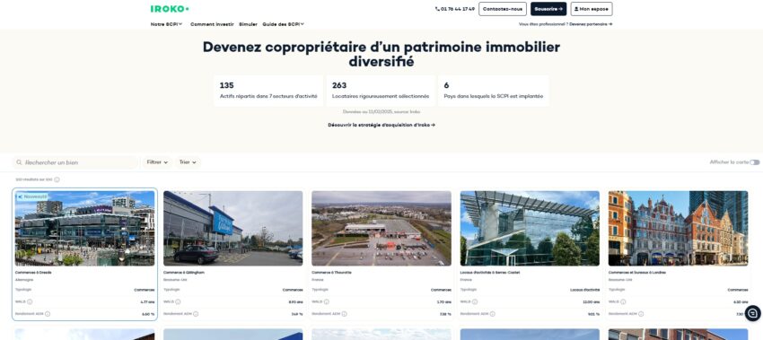 Image du patrimoine immobilier d'une SCPI, pour l'opposer à un club deal immobilier, qui ne concerne qu'une opération