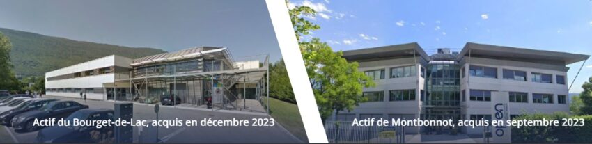 Photo de 2 biens acquis par la SCPI Cœur de Régions en 2023 : un au Bourget-de-Lac et un à Montbonnot