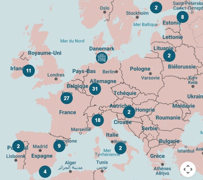 Répartition géographique du patrimoine immobilier de la SCPI CORUM Origin