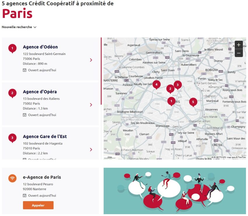 Les agences crédit coopératif à paris