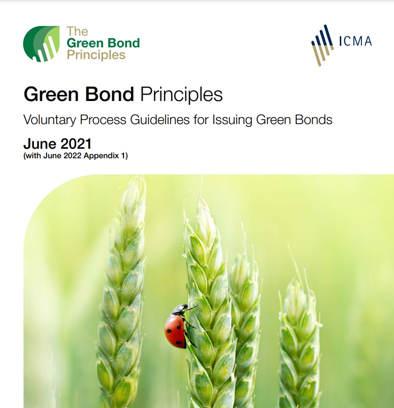 Les Green Bond Principles est un document d'une dizaine de pages, publié par l'ICMA (International Capital Market Association)