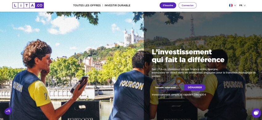 Page d'accueil du site de crowdfunding LITA.co