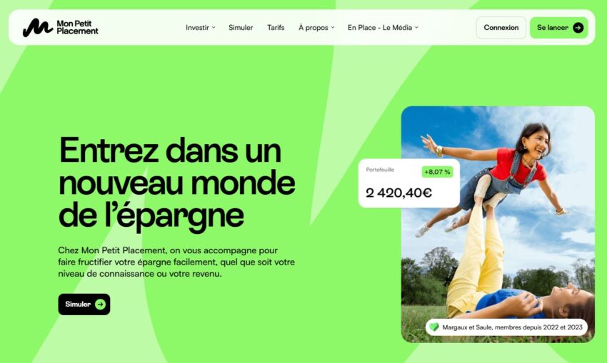Page d'accueil de Mon Petit Placement