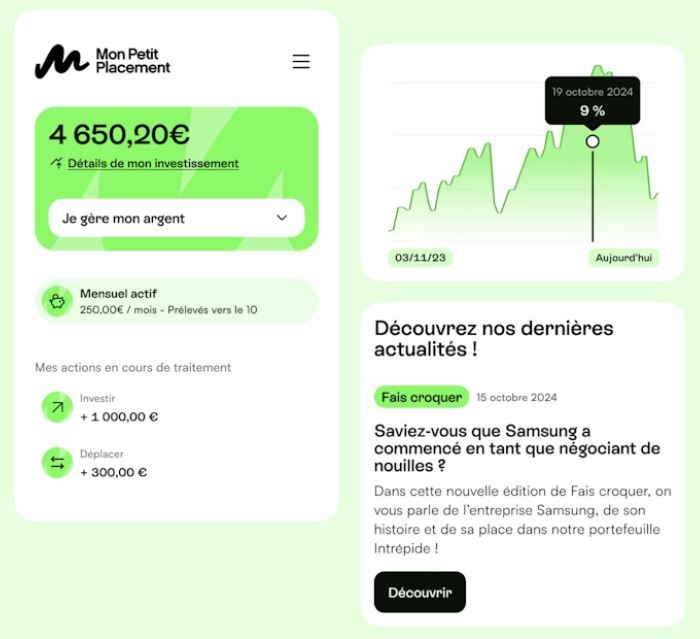 L'espace client Mon Petit Placement