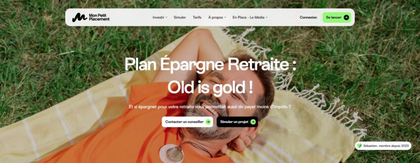 Page accueil du site web mon petit placement 