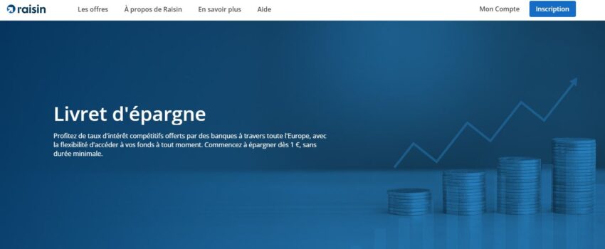 La page d'accueil de Raisin.fr