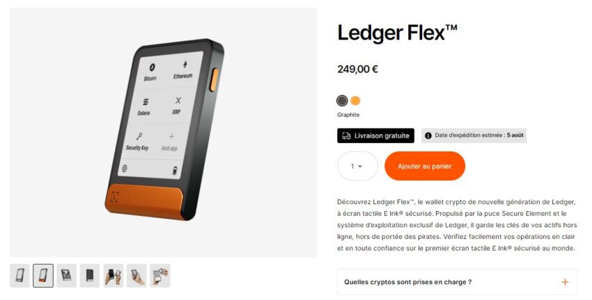 Le Ledger Flex, le dernier né des wallet crypto de l'entreprise française