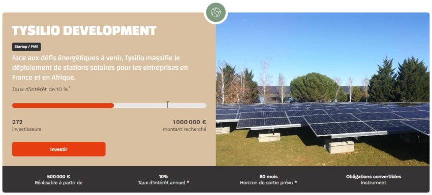 Exemple de projet porté par WiSEED sur la thématique de l'investissement durable