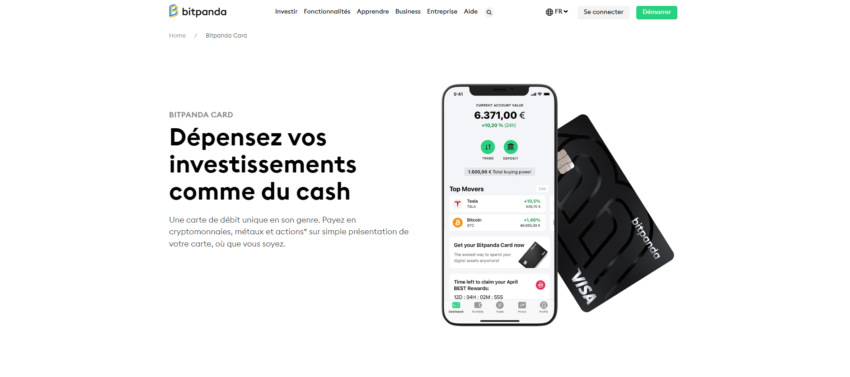 Illustration de la carte bancaire crypto Bitpanda