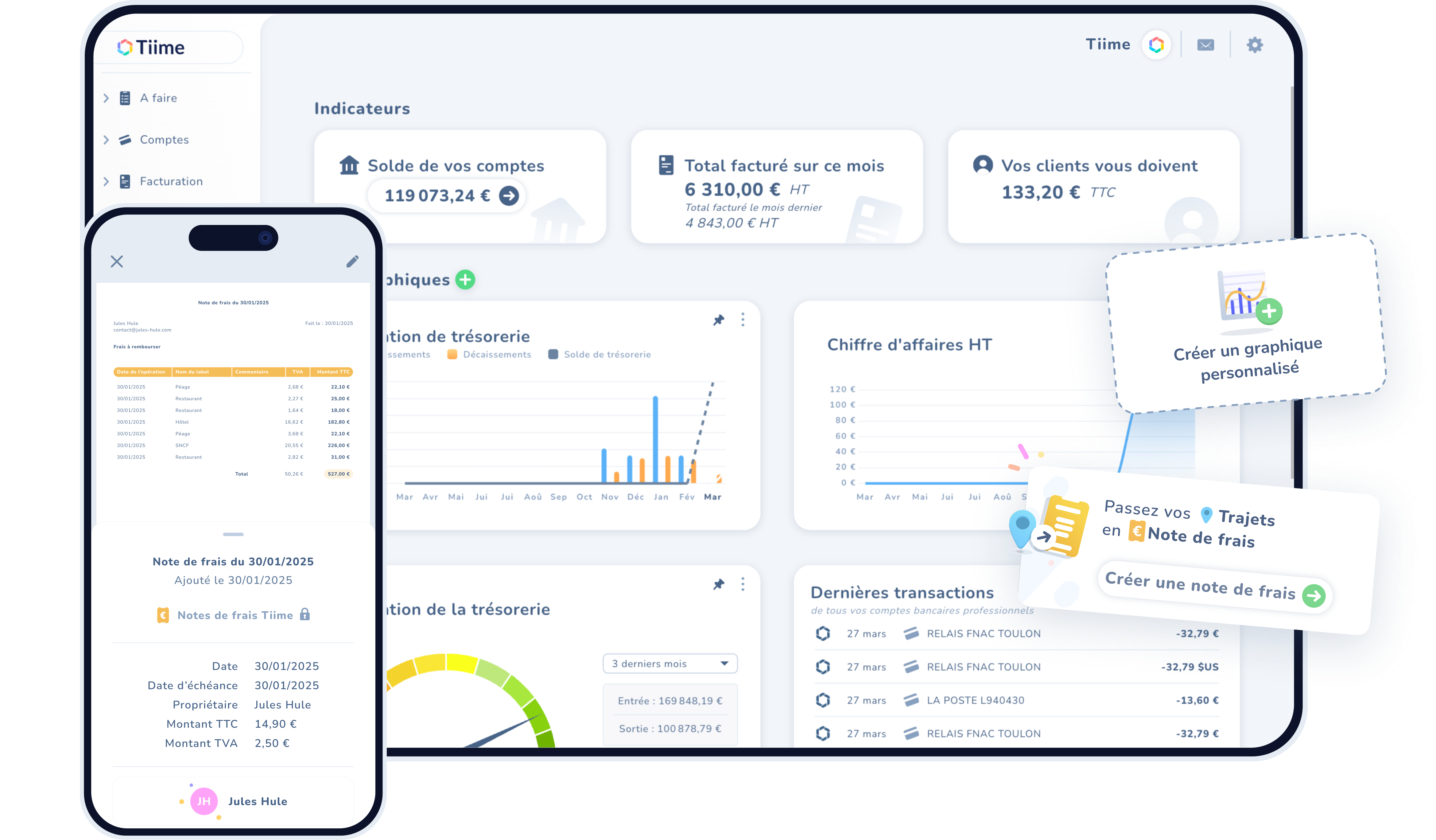 Interface du Pack Business