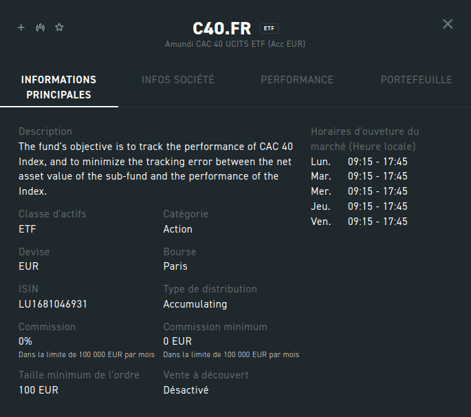 Informations complémentaires sur XTB