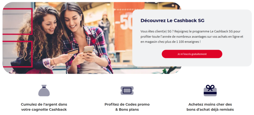 cashback avec les cartes de la banque SG