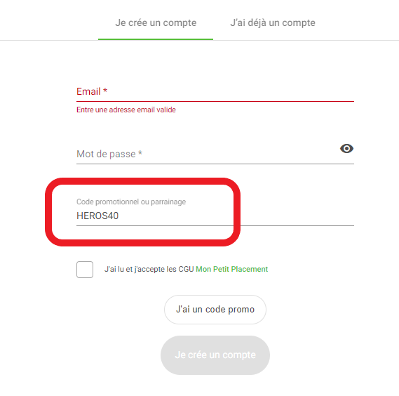code promo et parrainage mon petit placement