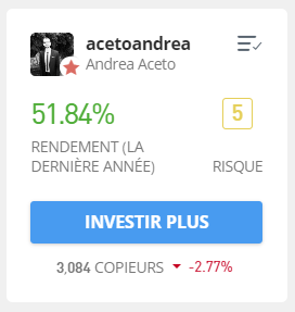 Profil d'un trader éligible au copy trading.