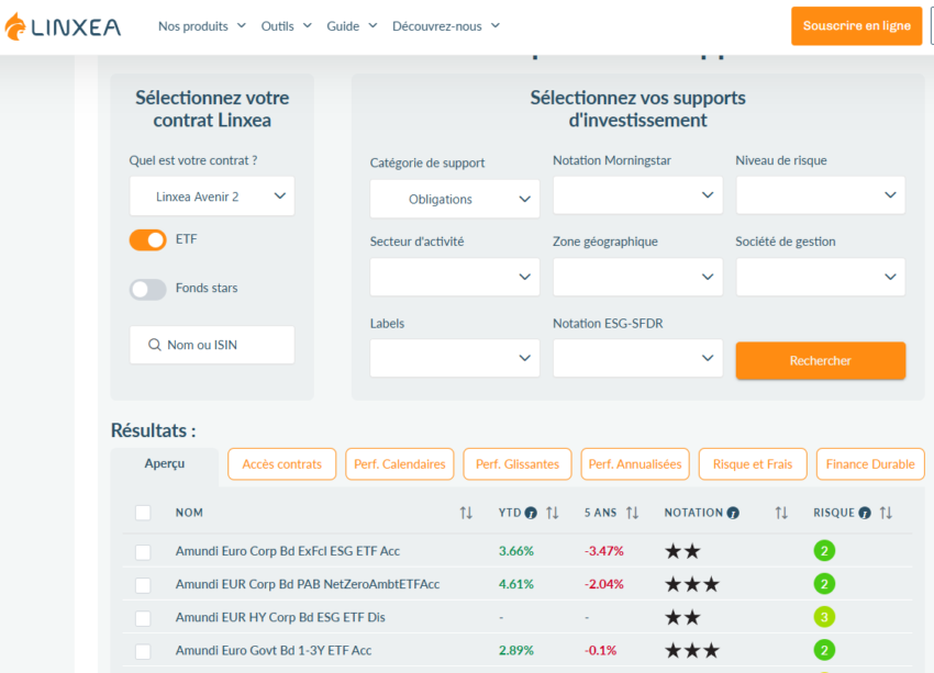 L'assurance-vie Linxea permet d'investir via des ETF dans des Green Bonds