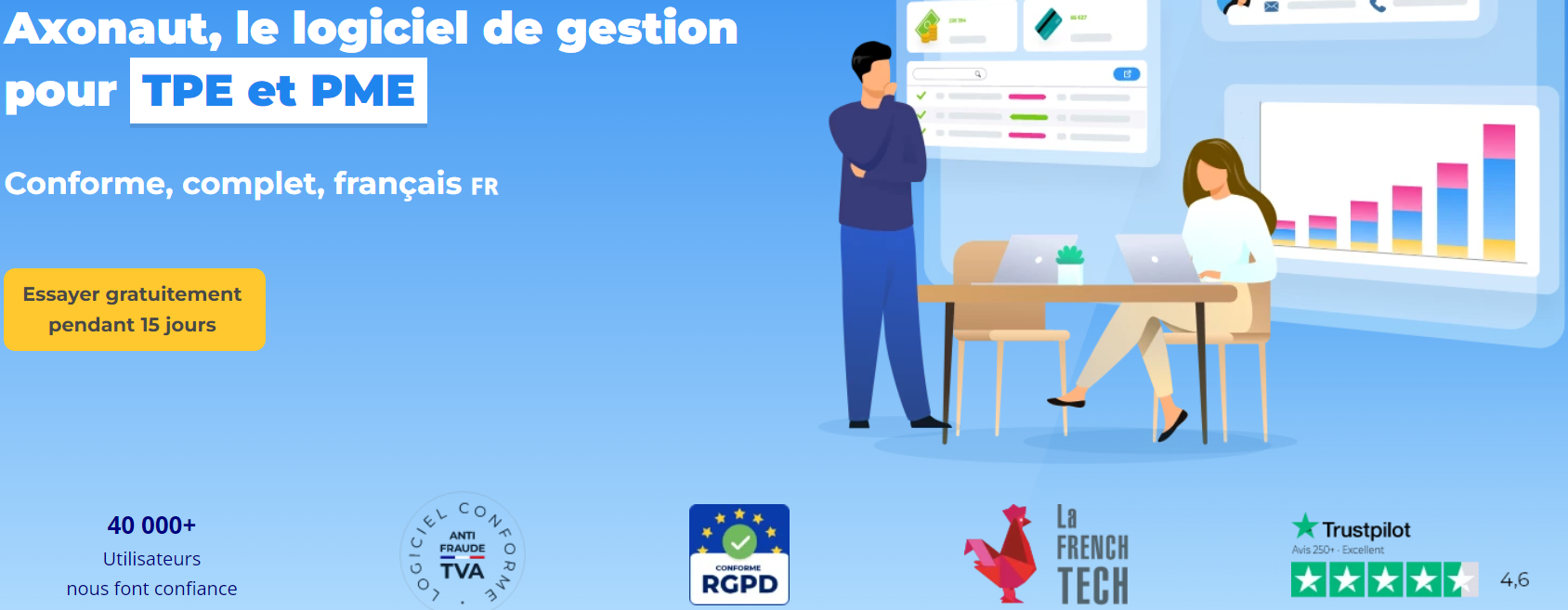 Axonaut : Page d'accueil (avis)