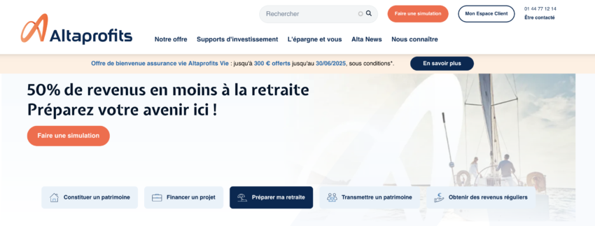 Home page d'Altaprofits.Je vous donne mon avis. 