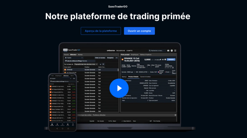 La plateforme de Trading SaxoTraderGo de Saxo, PEA disponible