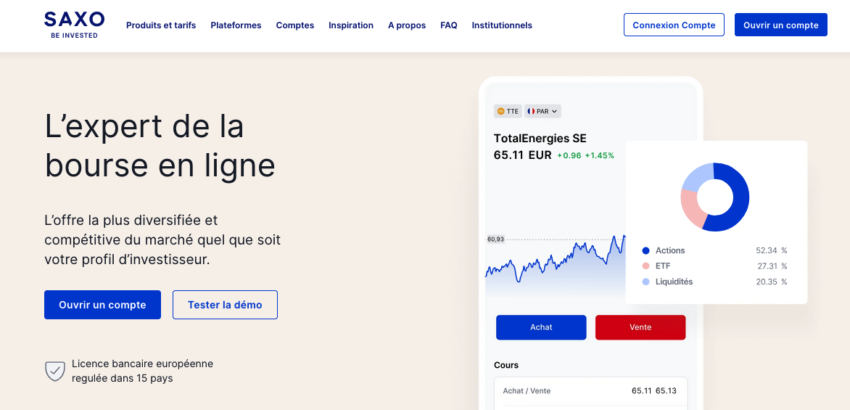 Saxo, pas un courtier Français, mais presque !