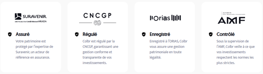 Colbr est régulé et possède les agréments officiels pour vous conseiller