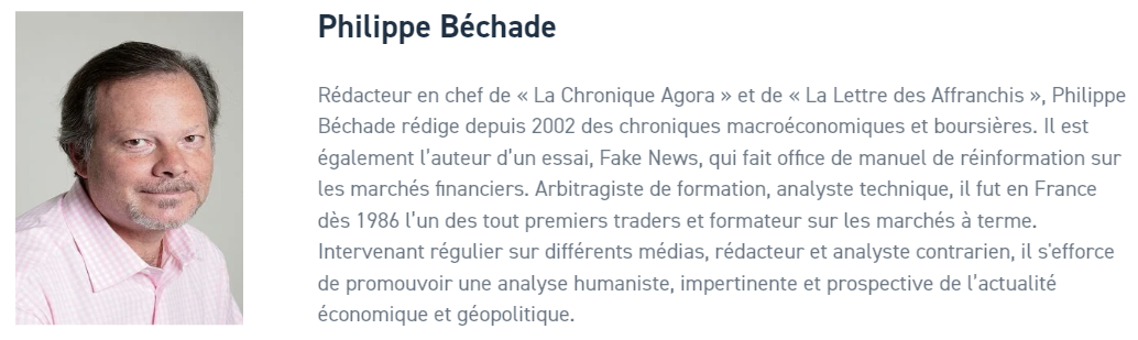 Philippe Béchade (AGORA) : Rédacteur en chef et analyste.
