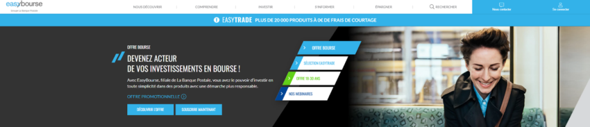 la page d'accueil du site easybourse