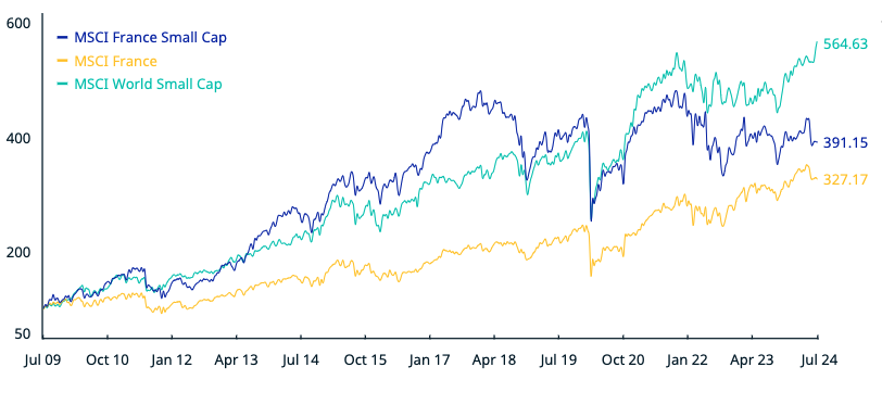 Performance des small cap françaises depuis 2009
