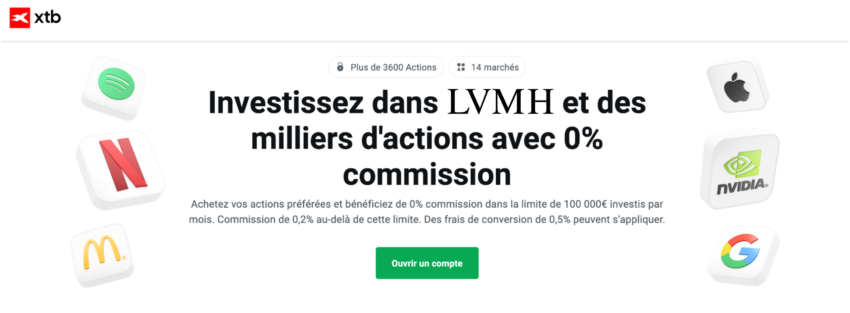 XTB pour investir dans l'action LVMH