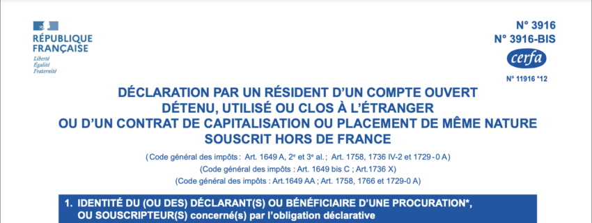 Déclaration des comptes de crypto à l’étranger - CERFA N 11916*12