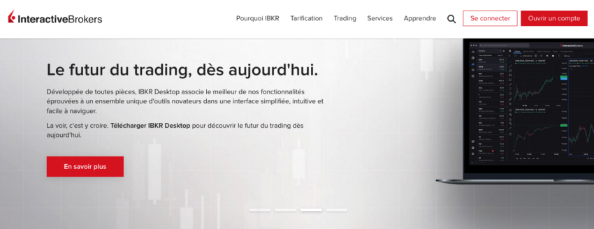 Interactive Brokers Avis : la page d'accueil