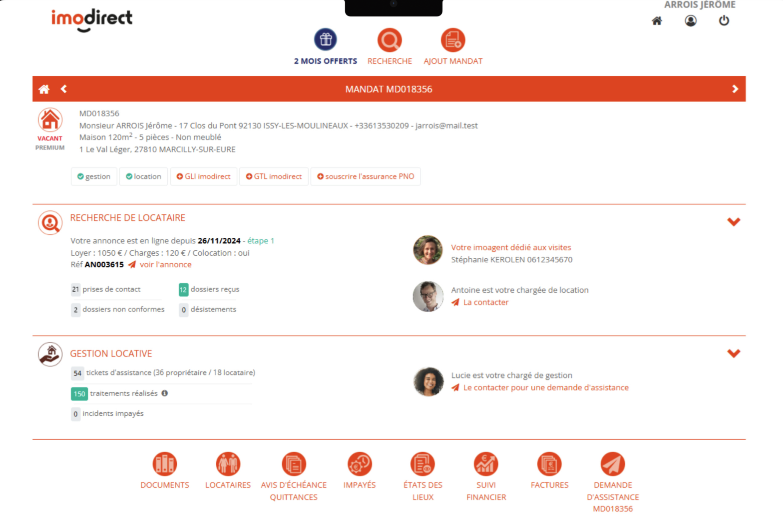 L'interface Imodirect