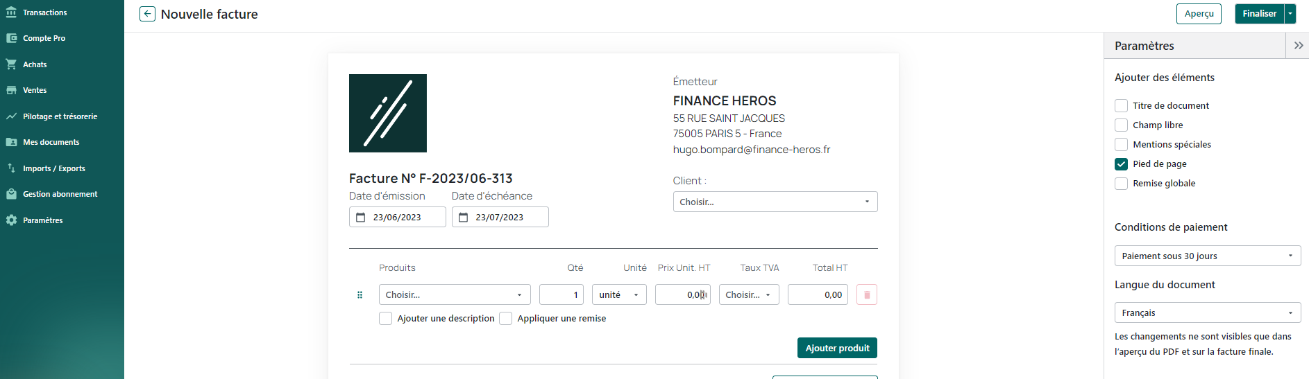 Mon avis sur la création de factures avec Pennylane